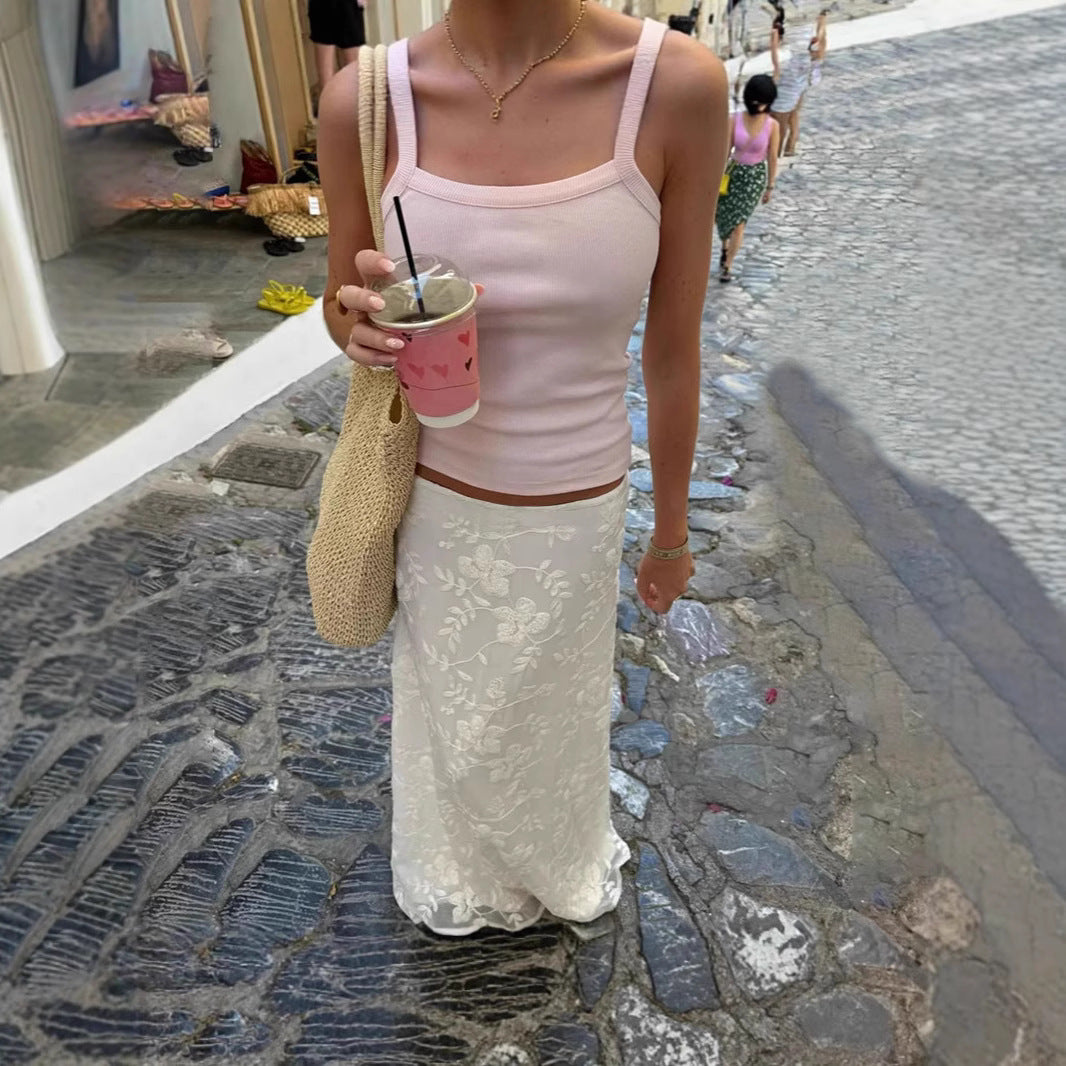 Sexy Low-rise Crochet Fashion Elegant Slim-fit Skirt