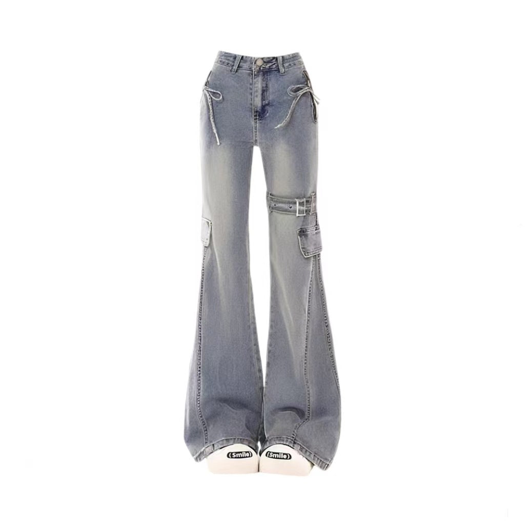Womens Retro Flared Denim Jeans