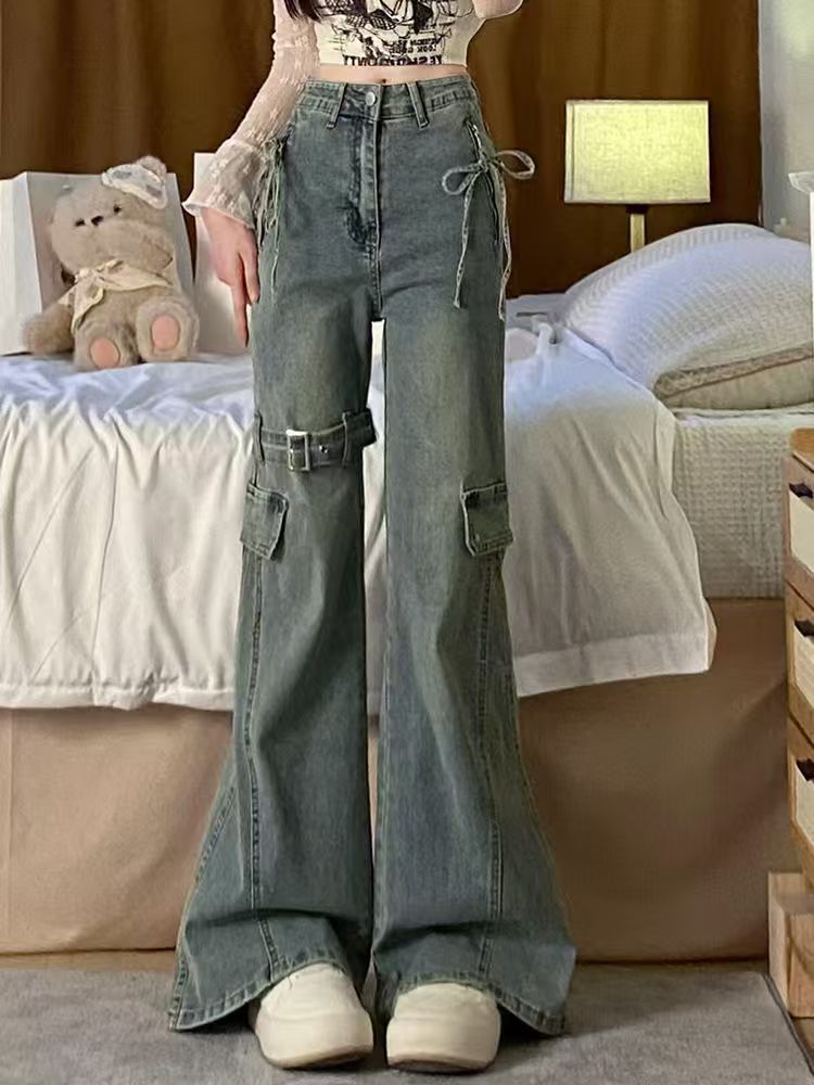 Womens Retro Flared Denim Jeans