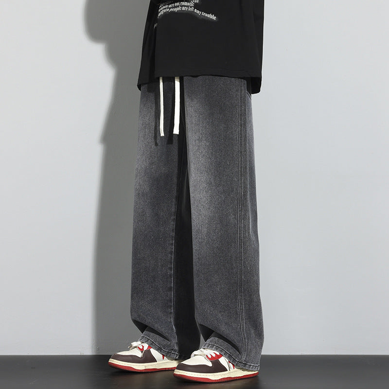 Mens Relaxed Wide Leg Minimalist And Comfortable Jeans